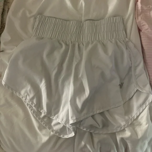 Varsity Women's White Athletic Shorts - Picture 1 of 2